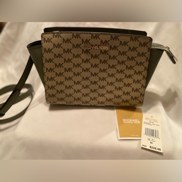 NWT Michael Michael Kors Selma Army Green Medium Messenger/Crossbody Bag - Picture 7 of 11